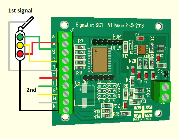 Three aspect signal with feather wiring diagram